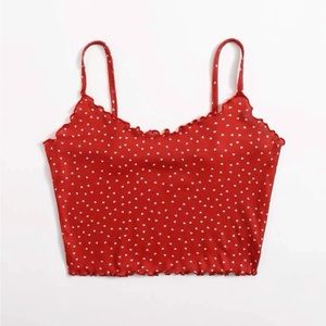 SHEIN Heart Crop Top red/white